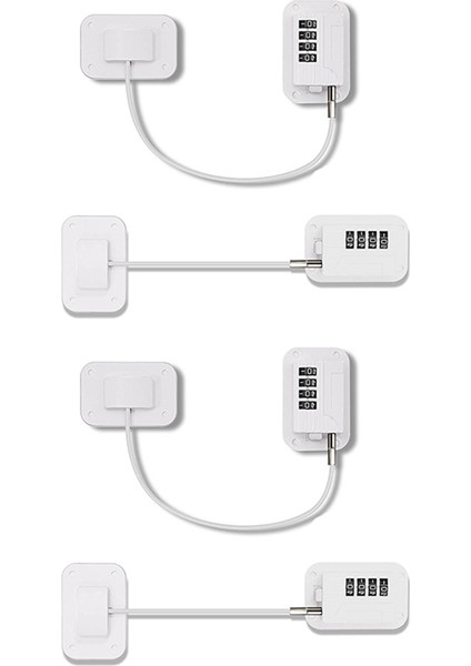 4 Parça Buzdolabı Kilidi Dondurucu Kilidi Buzdolabı Kapı Kilidi Kombinasyonu Dolaplar Için Çocuk Güvenlik Kilitleri Çekmece (Beyaz) (Yurt Dışından)