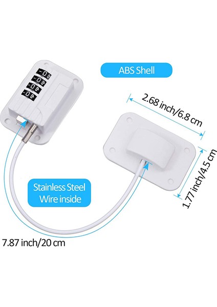 4 Parça Buzdolabı Kilidi Dondurucu Kilidi Buzdolabı Kapı Kilidi Kombinasyonu Dolaplar Için Çocuk Güvenlik Kilitleri Çekmece (Beyaz) (Yurt Dışından) fiyatları