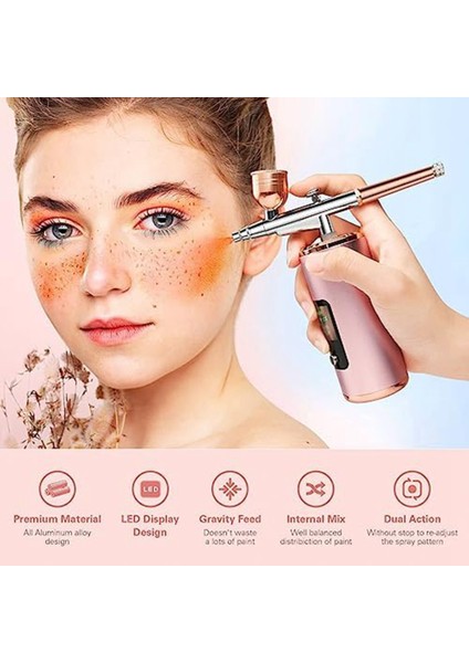 Kompresörlü Airbrush Kiti, LED Ekranlı Kablosuz Airbrush Seti, Model Için 36 Psı Yüksek Basınçlı Taşınabilir Airbrush (Yurt Dışından)