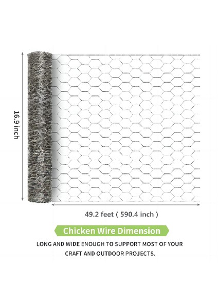 Tavuk Teli 16.9 Inç x 49.2 Feet Altıgen Galvanizli Örgü Kümes Hayvanları Tel Örgü Bahçe Çit Bariyeri Pet Eskrim Için (Yurt Dışından) modelleri