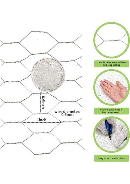 Tavuk Teli 16.9 Inç x 49.2 Feet Altıgen Galvanizli Örgü Kümes Hayvanları Tel Örgü Bahçe Çit Bariyeri Pet Eskrim Için (Yurt Dışından) fırsatları