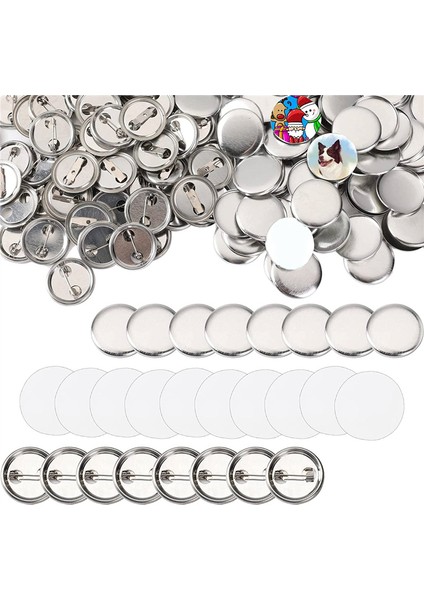 600 Adet Boş Düğme Yapma Malzemeleri 25MM/1 Inç Geri Düğme Pin Yapma Kiti Metal Rozet Parçaları Düğme Yapma Makinesi Için (Yurt Dışından)