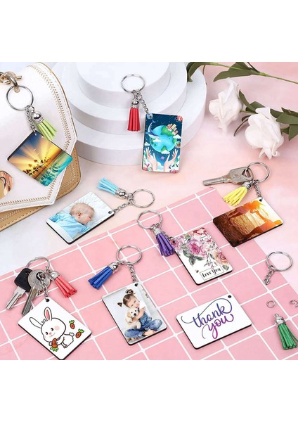 Süblimasyon Anahtarlık Boşlukları Toplu, 240 Adet Püsküllü Süblimasyon Anahtarlık Boşlukları Seti, Anahtarlık Daire, Anahtarlık (Yurt Dışından) modelleri