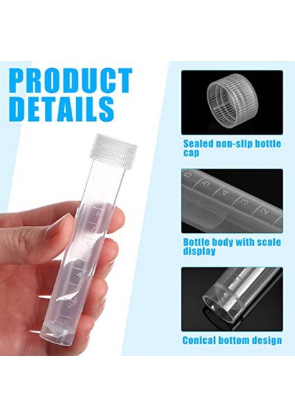 100 Adet 10ML Plastik Kapaklı Test Tüpleri Flakon Mühür Kapaklı Konteyner Kapaklı Küçük Depolama Tüpleri Şeffaf Test Laboratuvarı Tüpleri (Yurt Dışından) modelleri