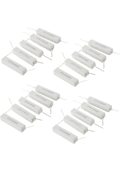 10W 10 Ohm %5 Sargılı Seramik Çimento Güç Direnci x 20 (Yurt Dışından)