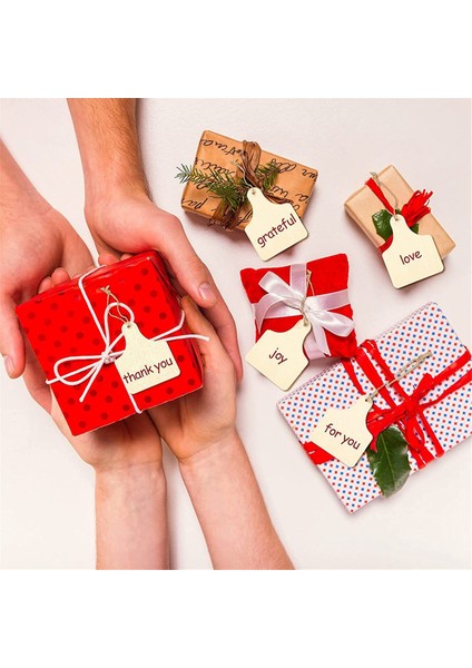 120 Adet Ahşap Inek Kulak Etiketleri Bitmemiş Ahşap Asılı Inek Etiketleri Halatlar ile Dıy Zanaat Için Noel Partisi Dekoru (Yurt Dışından) fırsatları