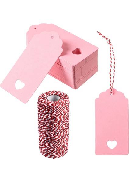 360 Adet Sevgililer Günü Hediye Etiketleri Pembe Kraft Kağıt Hediye Etiketleri Asılı Hediye Etiketi Etiketleri Pembe Adı Etiketleri, 2 x 4 Inç (Yurt Dışından)