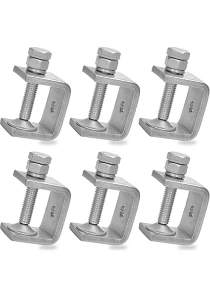 6 Adet 1 Inç Paslanmaz Çelik Küçük C-Kelepçe Ağaç Işleme, Ağır Hizmet Tipi Metal U-Kelepçeler Mini Masa-Kelepçe (Yurt Dışından)