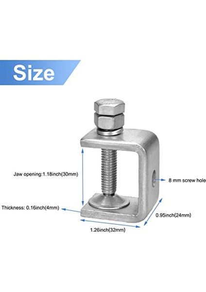 6 Adet 1 Inç Paslanmaz Çelik Küçük C-Kelepçe Ağaç Işleme, Ağır Hizmet Tipi Metal U-Kelepçeler Mini Masa-Kelepçe (Yurt Dışından) modelleri