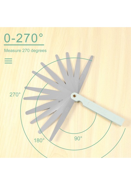 Sodıal(R) Gümüş Ton Metal Metrik Boşluk Kalınlığı Feeler Ölçer Bıçakları 0.02-1mm Aracı (Yurt Dışından)