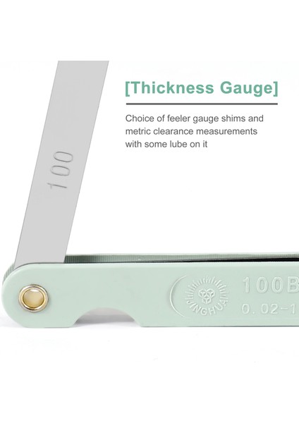Sodıal(R) Gümüş Ton Metal Metrik Boşluk Kalınlığı Feeler Ölçer Bıçakları 0.02-1mm Aracı (Yurt Dışından)