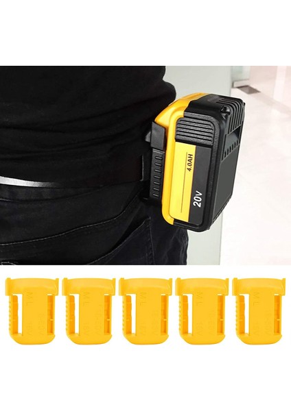 5 Adet Pil Saklama Seti, Pil Kemer Klipsi Tutucu, Askı Tutucu Uyumlu 18V 20V 54V 60V (Yurt Dışından)