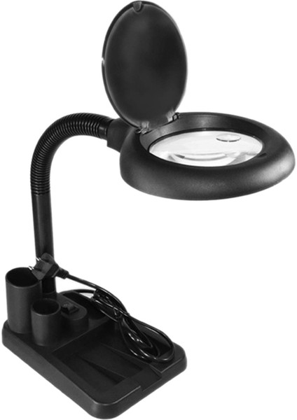 LED Büyüteç Lamba 5x 10X Işıklı Büyüteç Masa ve Masa Lambası Zemin Standı Okuma, Tamir Için Ayarlanabilir Büyüteç Büyüteç (Siyah) Abd Plug (Yurt Dışından)