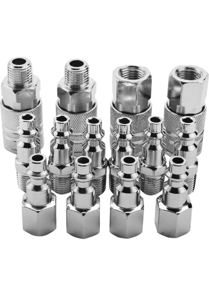 14 Adet Hava Hattı Hortumu Kompresör Bağlantısı 1/4 Inç Bsp Metal Konnektörler Çoğaltıcı Erkek Dişi Hızlı Serbest Bırakma Seti (Yurt Dışından)