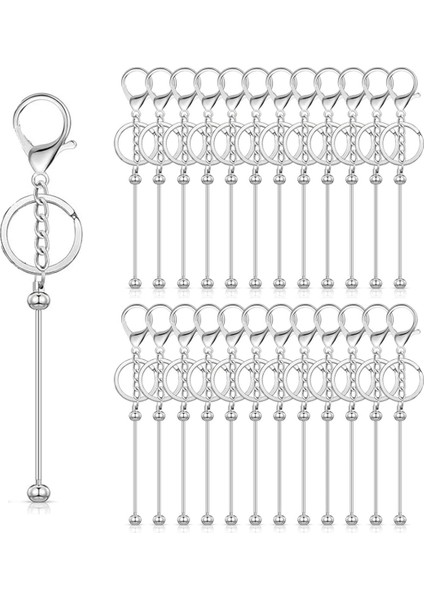25 Adet Boncuklu Anahtarlık Çubukları Toplu Boncuk Dıy Boş Anahtarlık Metal Boncuklu Anahtarlık Boncuk Anahtarlık El Sanatları (Yurt Dışından)