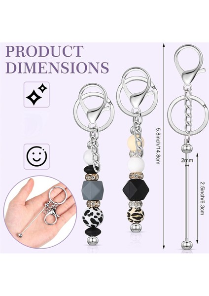 25 Adet Boncuklu Anahtarlık Çubukları Toplu Boncuk Dıy Boş Anahtarlık Metal Boncuklu Anahtarlık Boncuk Anahtarlık El Sanatları (Yurt Dışından) indirimleri