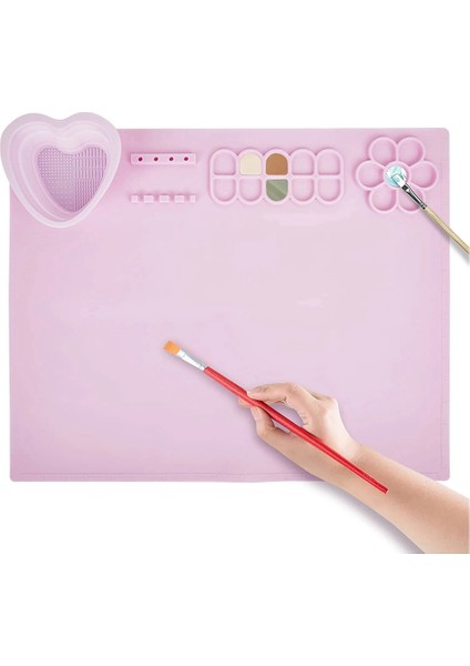 Boya Paleti, Manyetik Açılır Su Bardağı ile Kalın Silikon El Sanatları Mat, Yetişkinler ve Çocuklar Için Silikon Mat Pembe (Yurt Dışından) fiyatları