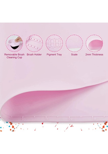 Boya Paleti, Manyetik Açılır Su Bardağı ile Kalın Silikon El Sanatları Mat, Yetişkinler ve Çocuklar Için Silikon Mat Pembe (Yurt Dışından) modelleri