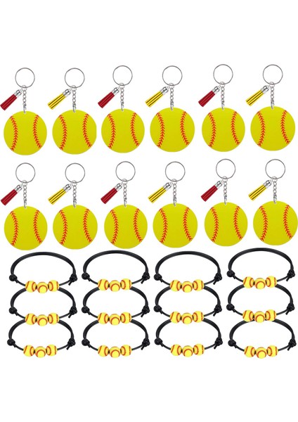 12 Adet Softbol Akrilik Anahtarlıklar ve Sporcular Için 12 Adet Softbol Bilezikler Takım Okulu Hatıra Partisi, Beyzbol Hediyesi (Yurt Dışından)