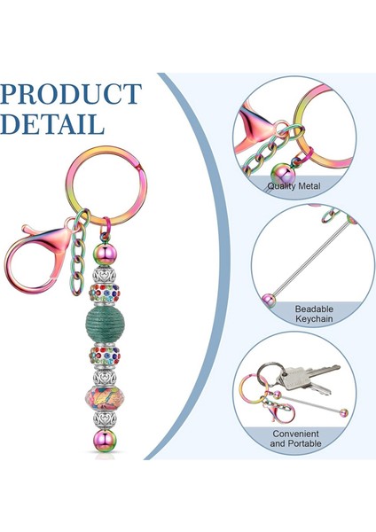 10 Adet Boncuklu Anahtarlık Çubukları Boncuk Boş Anahtarlık Metal Boncuklu Anahtarlık Açılıp Kapanabilir Kese Çanta ile Dıy (Renkli) (Yurt Dışından) modelleri