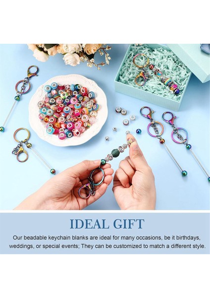 10 Adet Boncuklu Anahtarlık Çubukları Boncuk Boş Anahtarlık Metal Boncuklu Anahtarlık Açılıp Kapanabilir Kese Çanta ile Dıy (Renkli) (Yurt Dışından) fırsatları