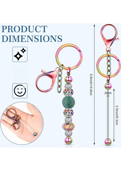10 Adet Boncuklu Anahtarlık Çubukları Boncuk Boş Anahtarlık Metal Boncuklu Anahtarlık Açılıp Kapanabilir Kese Çanta ile Dıy (Renkli) (Yurt Dışından) indirimleri