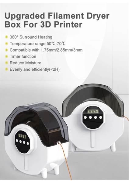 3D Yazıcı Filament Kurutma Kutusu Yükseltme Pla Abs 360° Çevre Isıtmalı Kurutma Filament Braketi, 3D Yazıcı Için Abd Fişi (Yurt Dışından)