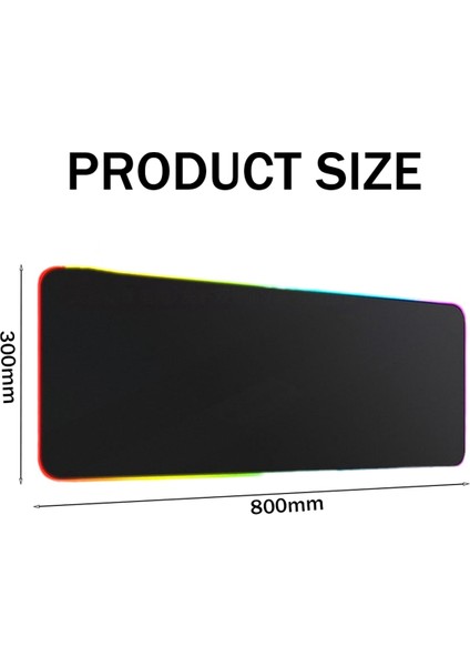 Oyun Mouse Pad'i, 31,5 x 11,8 Inç Rgb Fare Altlığı, Kauçuk Olmayan Tabanlı Bilgisayar Klavye Fare Altlığı Aydınlık Fare Altlığı (Yurt Dışından)