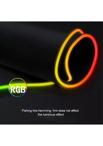 Oyun Mouse Pad'i, 31,5 x 11,8 Inç Rgb Fare Altlığı, Kauçuk Olmayan Tabanlı Bilgisayar Klavye Fare Altlığı Aydınlık Fare Altlığı (Yurt Dışından)