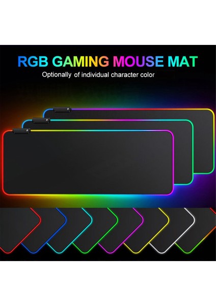 Oyun Mouse Pad'i, 31,5 x 11,8 Inç Rgb Fare Altlığı, Kauçuk Olmayan Tabanlı Bilgisayar Klavye Fare Altlığı Aydınlık Fare Altlığı (Yurt Dışından)
