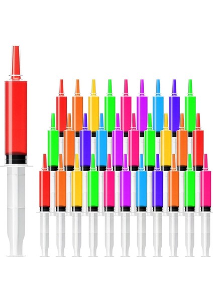 Yetişkinler Için 60 Paket Shot Şırınga, Cadılar Bayramı Partisi Malzemeleri Için Sıvı Için 60ML Kapasiteli Yeniden Kullanılabilir Plastik Şırınga (Yurt Dışından)