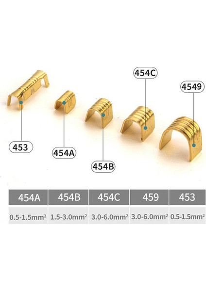 1200 Adet U Şekli Bakır Halka Terminalleri Yalıtımsız Kablo Tel Maça Butt Konnektör Kiti 454A/454B/454C/459/453/452 (Yurt Dışından) modelleri