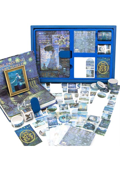 Estetik Karalama Defteri Günlük Kaydı Kiti, Vintage Yağlıboya B6 Dizüstü Scrapbooking Malzemeleri Sanat Çıkartmaları, C (Yurt Dışından)