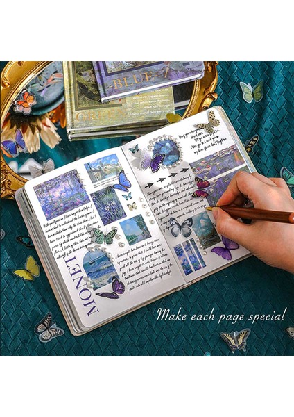 Estetik Karalama Defteri Günlük Kaydı Kiti, Vintage Yağlıboya B6 Dizüstü Scrapbooking Malzemeleri Sanat Çıkartmaları, C (Yurt Dışından) fırsatları