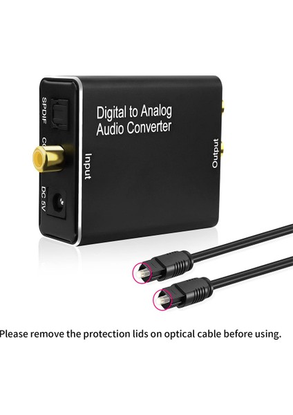 Dijitalden Analoga Ses Dönüştürücü, Dac Dijital Spdıf Optikten Analog L/r Rca ve 3,5mm Aux Stereo Ses Adaptörüne (Yurt Dışından)