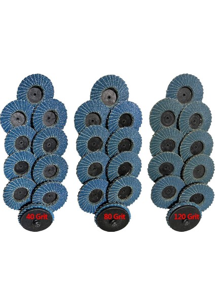 30 Adet 2 Inç Hızlı Değişim Flap Disk 40/80/120 Grit Flap Diskler Açılı Taşlama Için Zımpara Diski (Yurt Dışından)