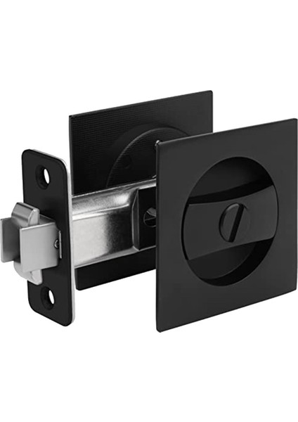 Cep Kapı Kilidi, Mat Siyah Çağdaş Gizlilik Kare Cep Kapı Donanımı, Siyah Sürgülü Cep Kapı Kilidi (Yurt Dışından)