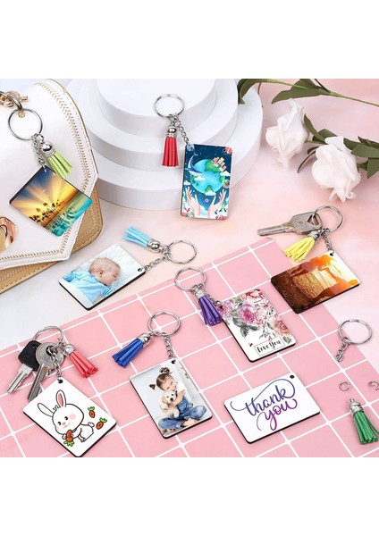 Süblimasyon Anahtarlık Boşlukları Toplu, 30'lu Süblimasyon Anahtarlık Boşlukları Seti, Püsküllü, Anahtarlık Dairesi, Anahtarlık (Yurt Dışından) modelleri