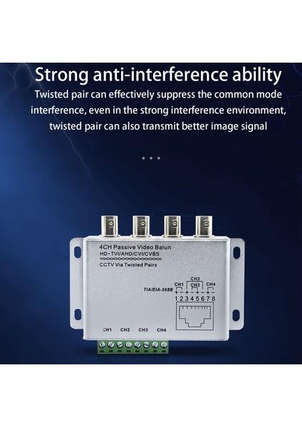 Tvı Cvı Ahd Kameralar Için 4ch Pasif Video Balun Bükümlü Çiftler Üzerinden Cctv Utp Video Balun 4ch Alıcı-Verici Bnc'den Utp RJ45'E (Yurt Dışından)