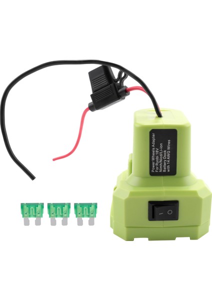 Power Wheel Adaptörü, Anahtarlı, Sigorta Tutuculu ve 3pcs 30AMP Sigortalı 18V Pil Dönüşüm Kiti 14AWG Kablo (Yurt Dışından)