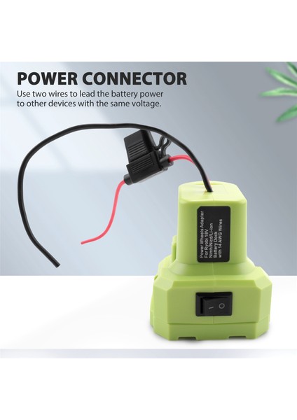 Power Wheel Adaptörü, Anahtarlı, Sigorta Tutuculu ve 3pcs 30AMP Sigortalı 18V Pil Dönüşüm Kiti 14AWG Kablo (Yurt Dışından)