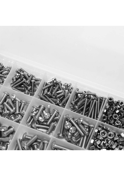 Vida ve Somun Seti, Makine Vidası ve Somun Seti, 500 Adet M3 M5 Paslanmaz Çelik Düğme Başlı Altıgen Soket Başlı Kapak Cıvataları Somunlu Vidalar Çeşitler Kiti + Anahtar (Yurt Dışından)