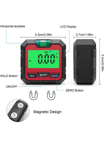 Hassas Dijital Inklinometre Elektron Açı Ölçerler Manyetik Tabanlı Dijital Iletki Açı Bulucu Eğim Kutusu -Kırmızı (Yurt Dışından) fırsatları