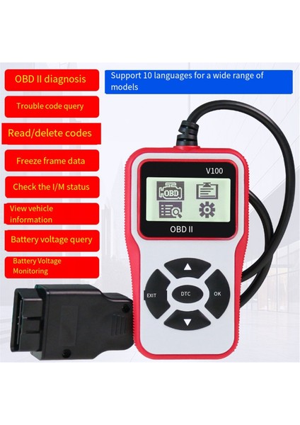 V100 Araç Teşhis Araçları Dijital Ekran Tarayıcı Evrensel Obd2 Kod Okuyucu Ateşleme Test Cihazı Testi (Yurt Dışından) modelleri