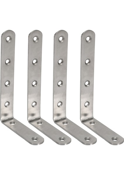 4x 125X75MM L Şekli Paslanmaz Çelik Raf Köşe Desteği Köşebent (Yurt Dışından)