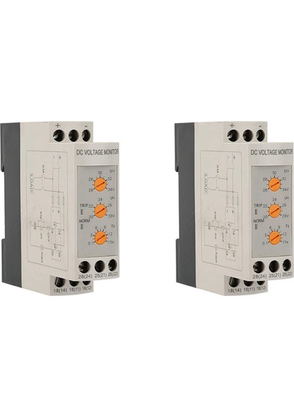 2x Aşırı Gerilim Düşük Gerilim Koruyucu Gerilim Izleme Rölesi Düşük Gerilim Koruyucu Dc Koruma Rölesi DC24V (Yurt Dışından)
