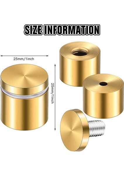 8 Takım Standoff Vidaları Reklam Tırnak Standoff Duvar Montaj Donanımı Asılı Akrilik Resim Çerçevesi (25 x 25MM) (Yurt Dışından) fiyatları