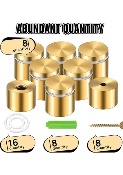 8 Takım Standoff Vidaları Reklam Tırnak Standoff Duvar Montaj Donanımı Asılı Akrilik Resim Çerçevesi (25 x 25MM) (Yurt Dışından) modelleri
