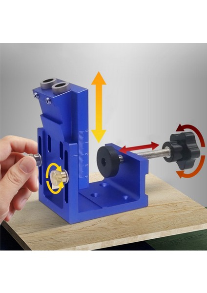 Cep Delik Matkap Kılavuzu Dübel Jig, Alüminyum Eğik Delik Bulucu Sondaj Kiti Woodworker Dıy Araçları 9mm Matkap Ucu B (Yurt Dışından)
