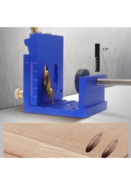 Cep Delik Matkap Kılavuzu Dübel Jig, Alüminyum Eğik Delik Bulucu Sondaj Kiti Woodworker Dıy Araçları 9mm Matkap Ucu B (Yurt Dışından)